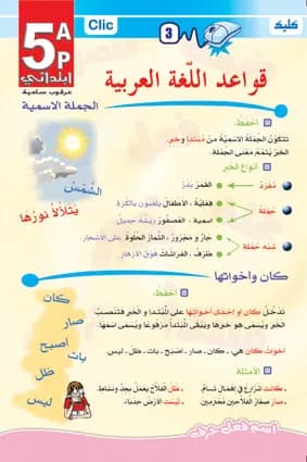 قواعد اللغة اللعربية 5 ابتدائي
